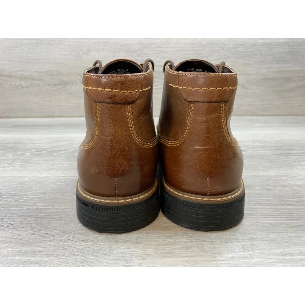 Rockport Men's Tan Leather Chukka Boots Lace Up truTECH Brown Ankle Boots